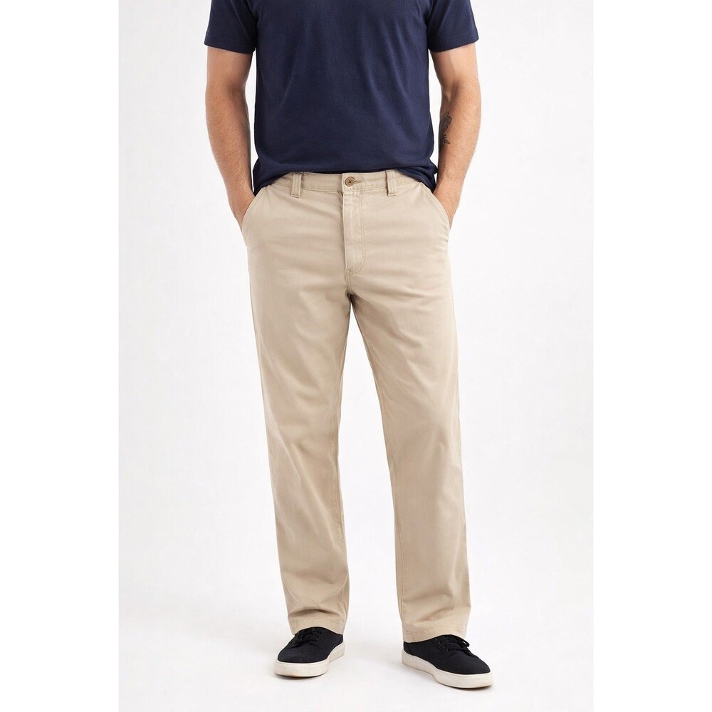 Caribbean Men’s Khaki Chino Pants | Straight Leg Business Casual Size 34x32